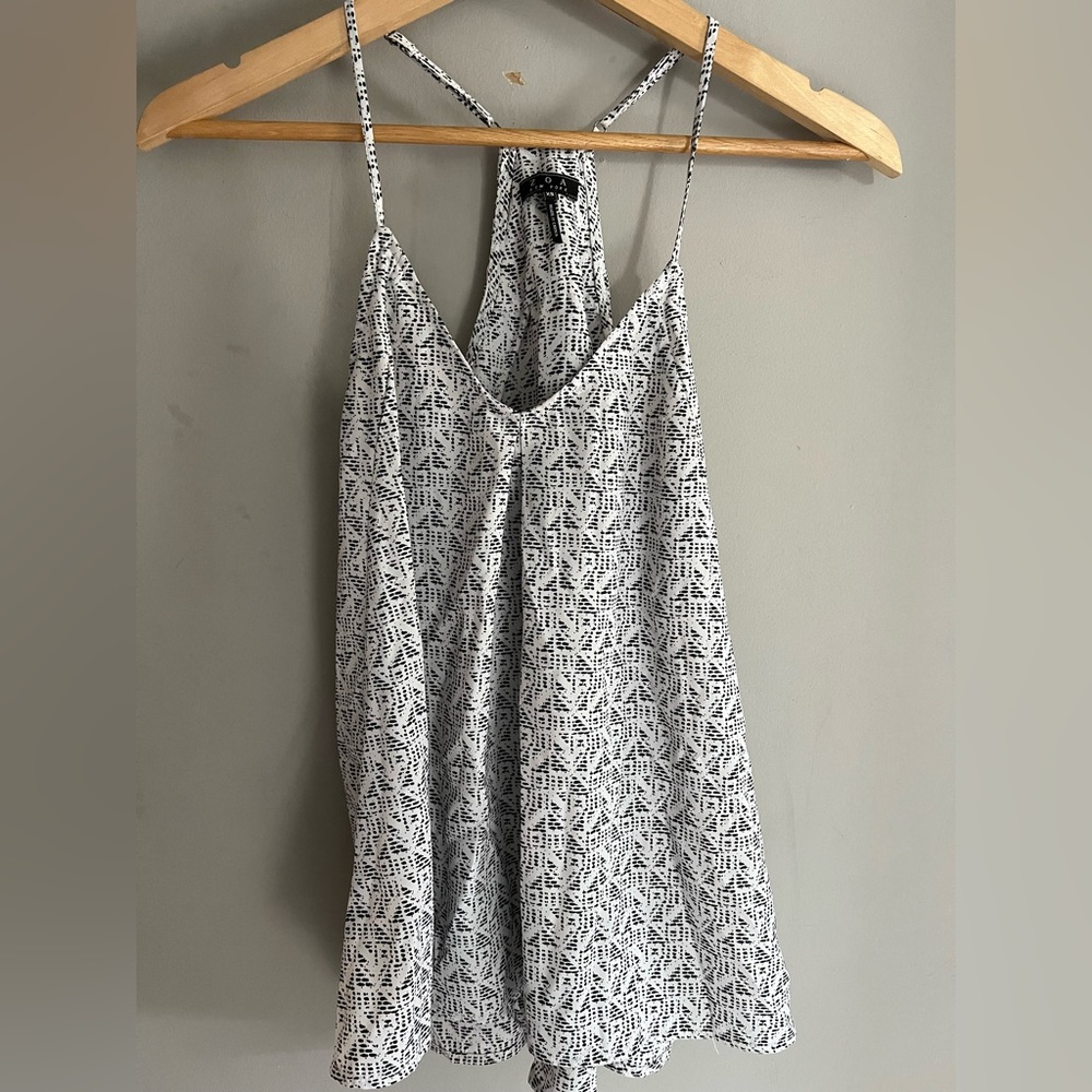 Black and white flowy tank top